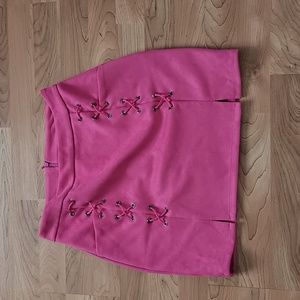 Unbranded pink suede corset lace skirt size M